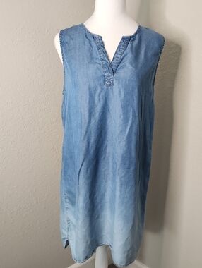 beachlunchlounge Light Blue Sleeveless Denim Tunic Dress